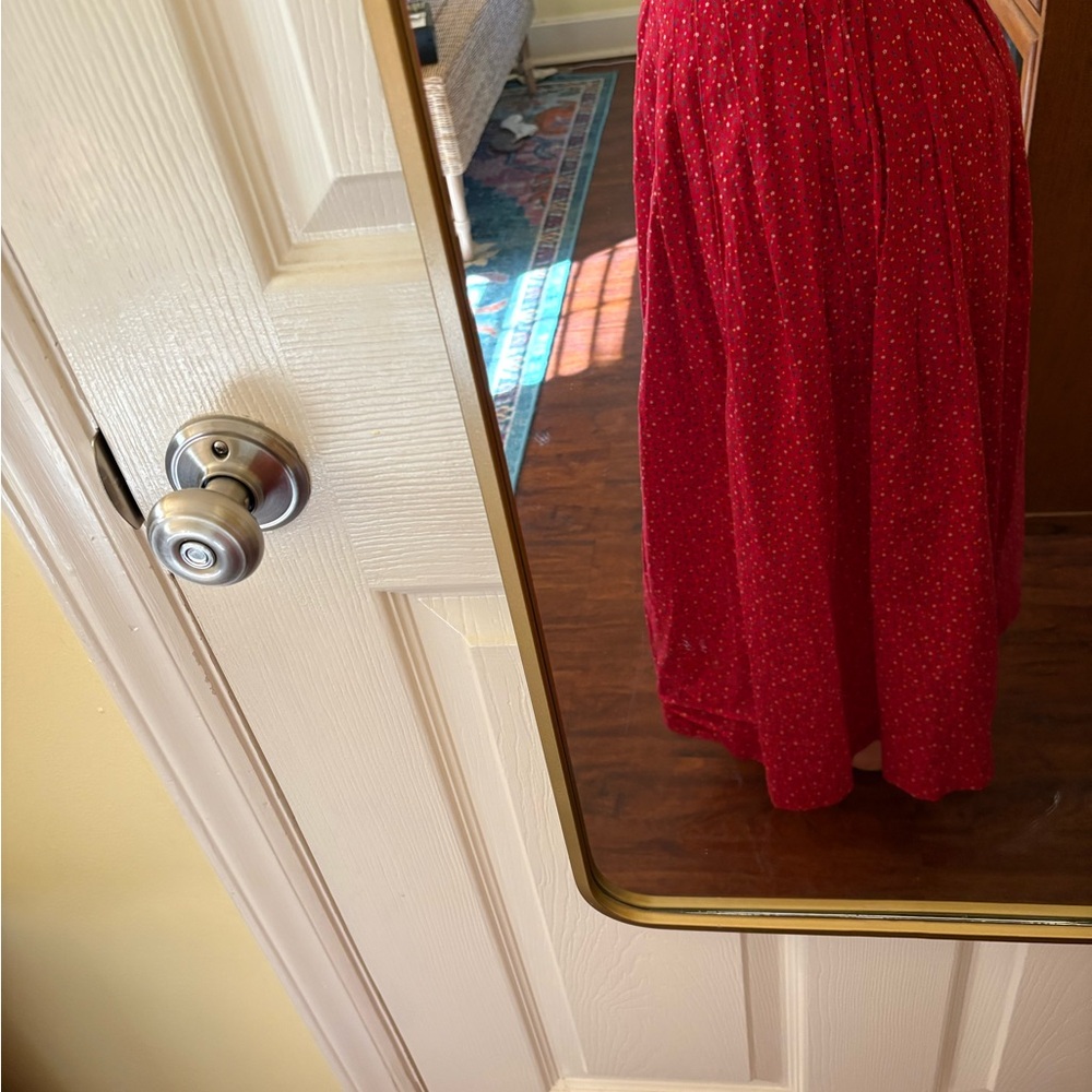 Prairie midi/maxi ditsy floral pattern waist cotton vintage skirt - Picture 3 of 8